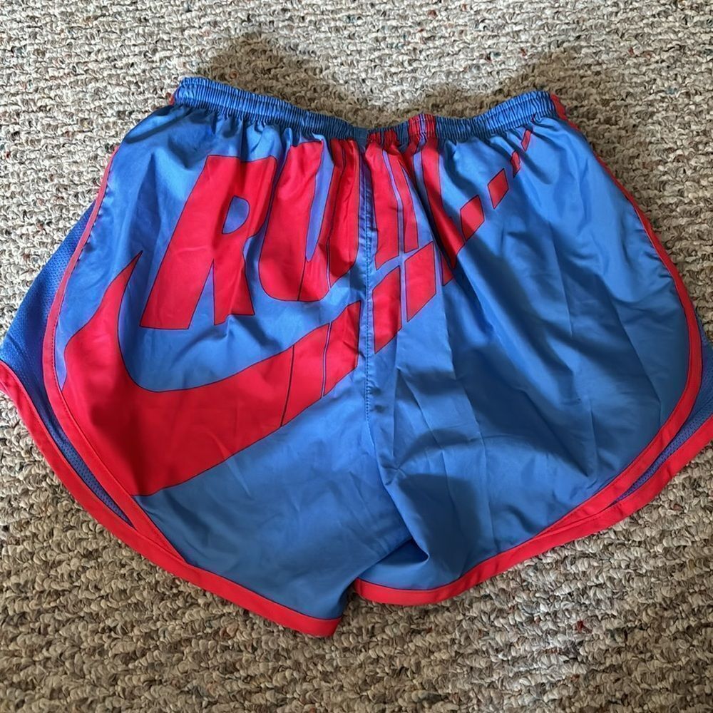 Nike Tempo Running Shorts Graphic Logo Blue Red Pink- Size Small